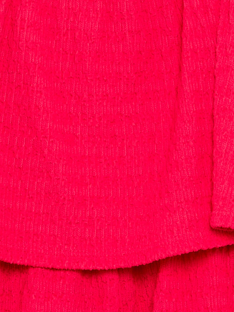 Combinaison short unie à bretelles en maille gaufrée Rose - Kiabi