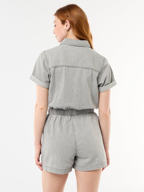 Combishort en denim - Kiabi