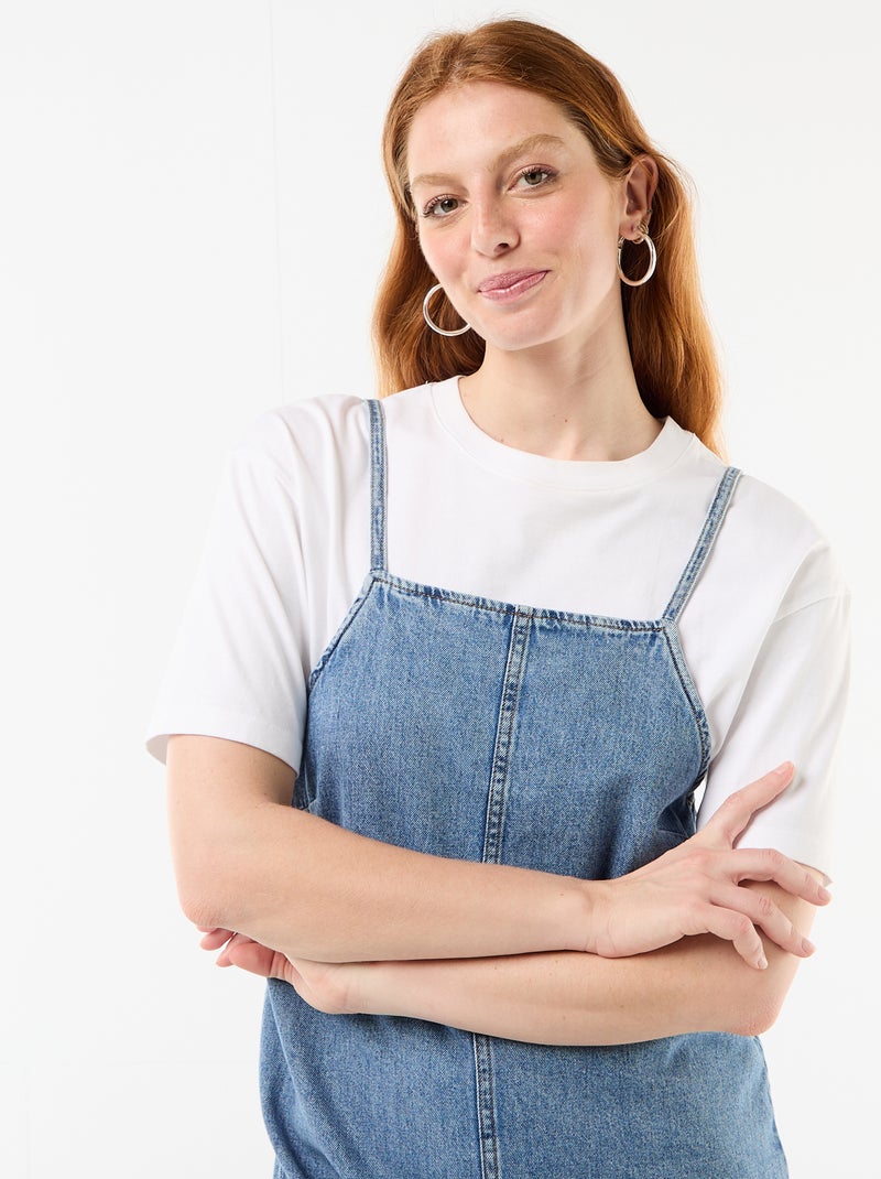 Combishort forme salopette Bleu - Kiabi