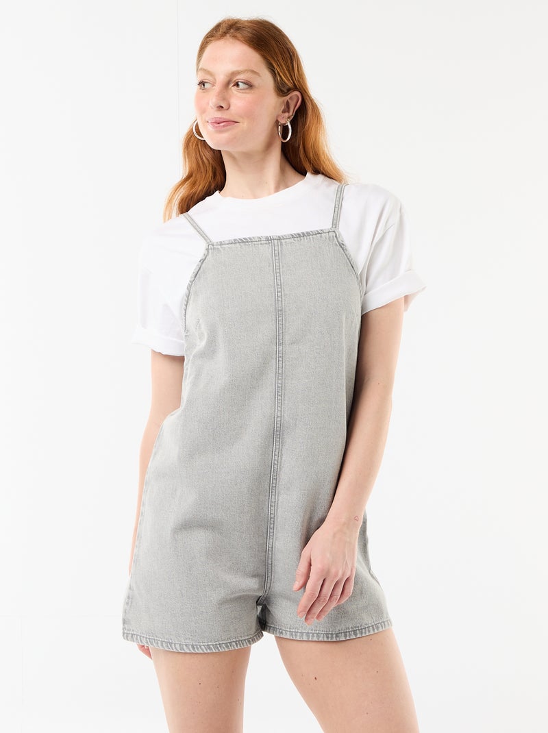 Combishort forme salopette Gris - Kiabi