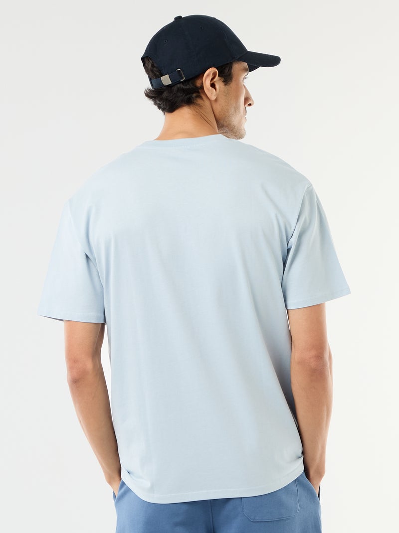 Comfort Fit / Oversized Plain T-shirt Blue - Kiabi
