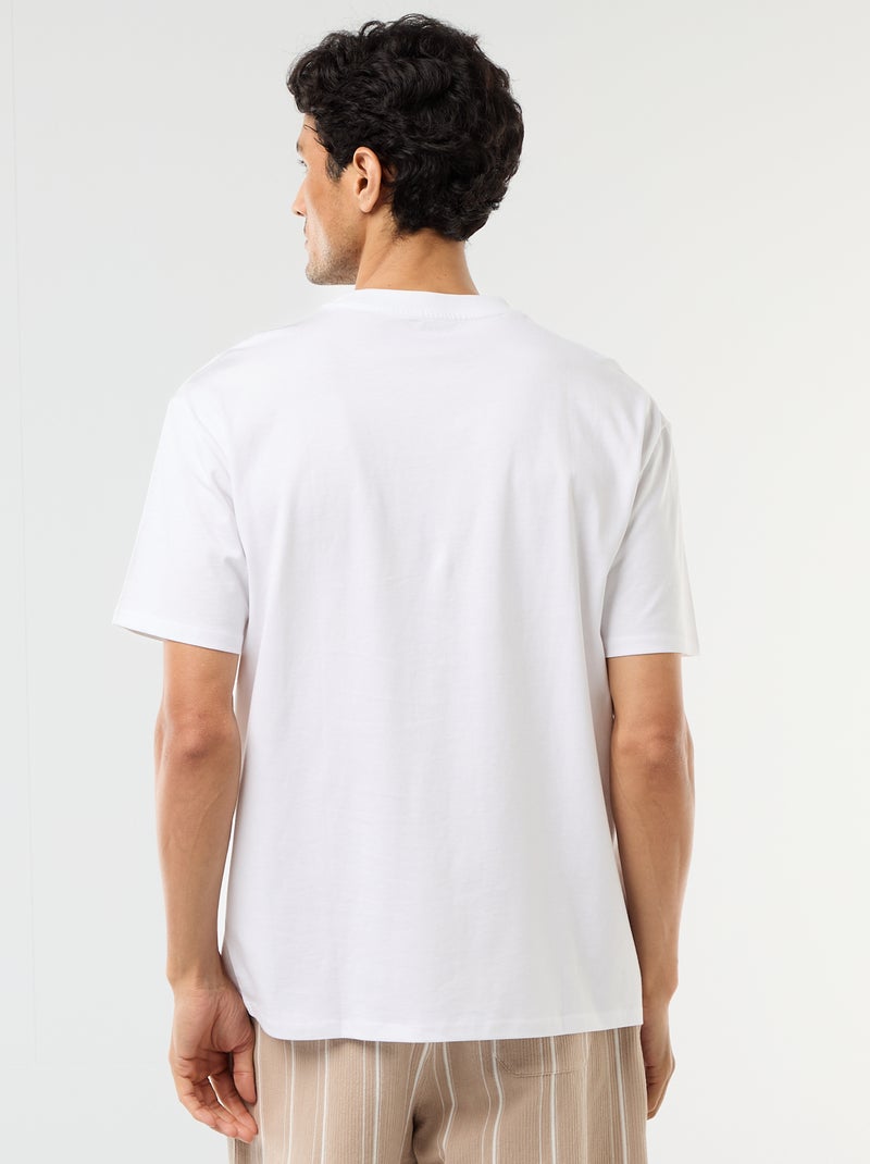 Comfort Fit / Oversized Plain T-shirt White - Kiabi