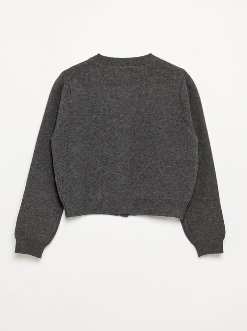 Compact knit cardigan with silver buttons - Kiabi