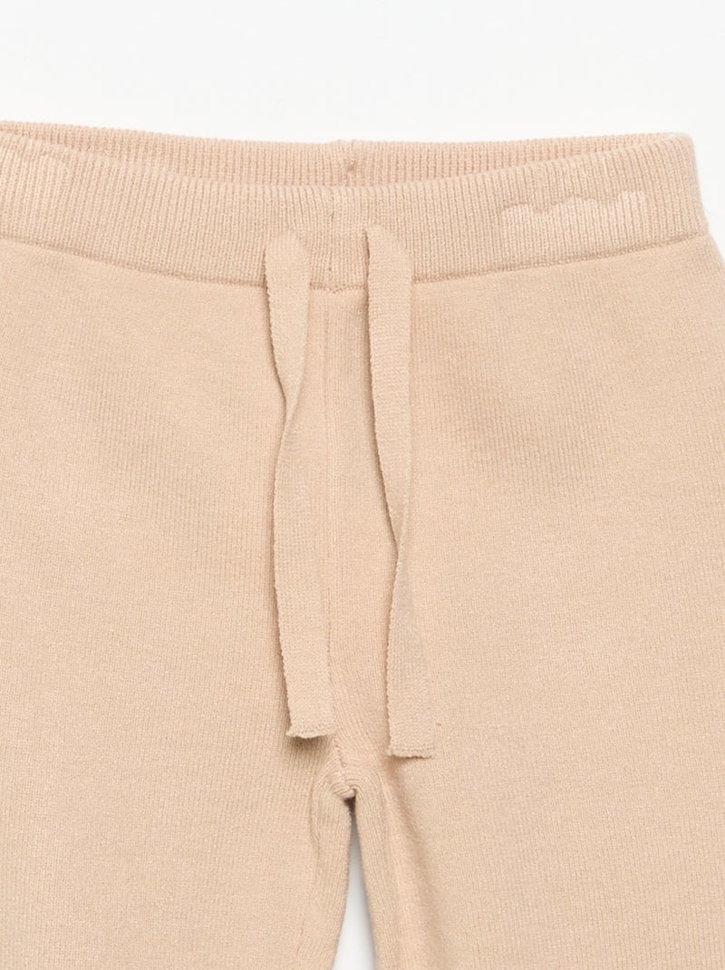 Compact Knit Joggers Beige - Kiabi