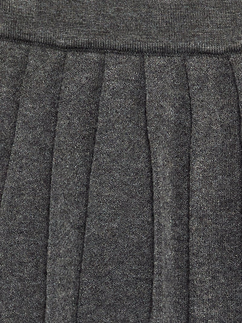 Compact Knit Pleated Skirt Grey - Kiabi