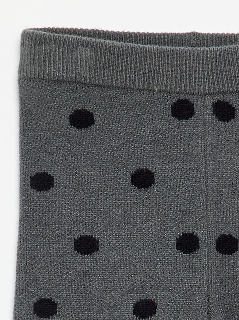 Compact knit printed leggings Grey - Kiabi