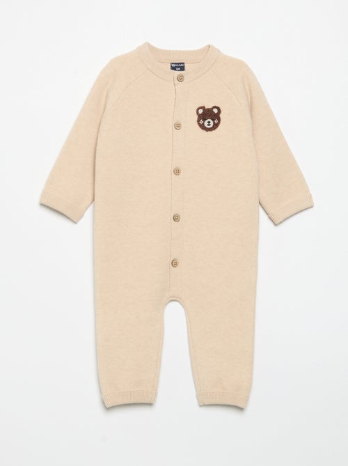 Compact knit sleepsuit - Kiabi