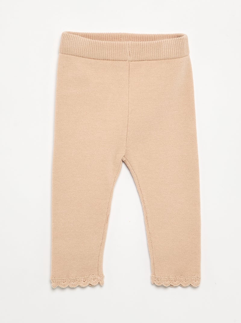 Compact knit sweatshirt + leggings set - 2 pieces Beige - Kiabi