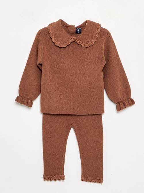 Compact knit sweatshirt + leggings set - 2 pieces - Kiabi