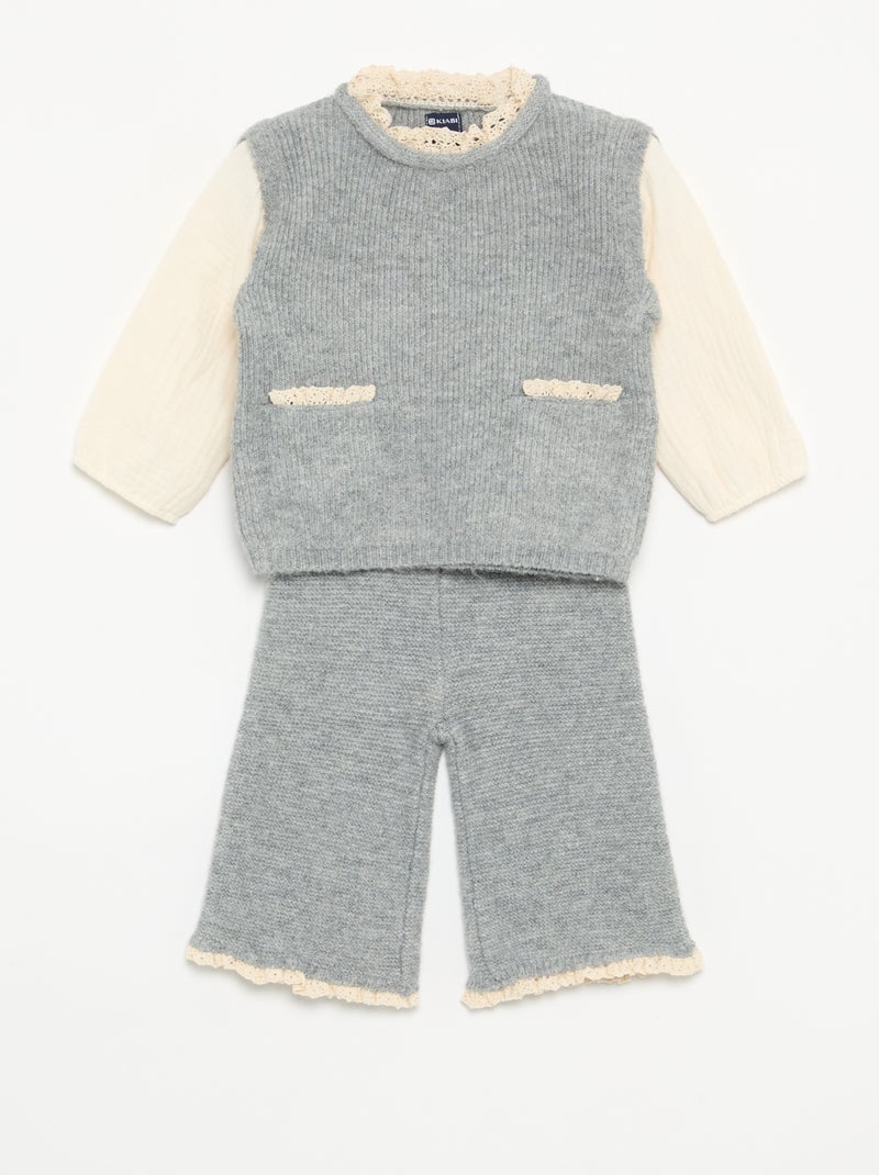 Completo 2 pezzi - maglione 2 in 1 + leggings Grigio - Kiabi