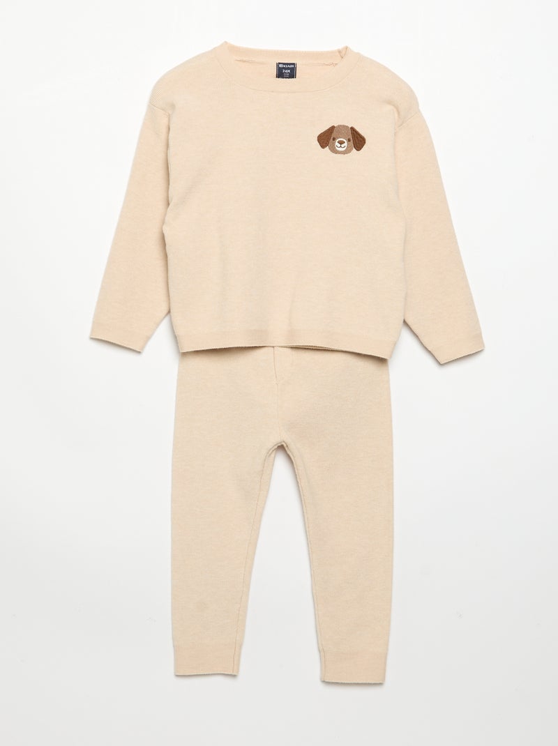Completo 2 pezzi - Maglione + pantaloni Beige - Kiabi