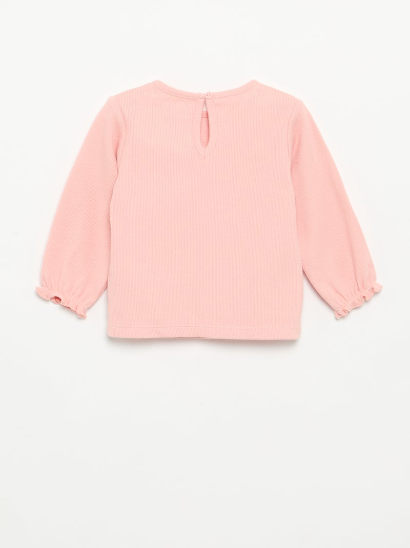 Completo 2 pezzi - T-shirt a maniche lunghe + legging Rosa - Kiabi