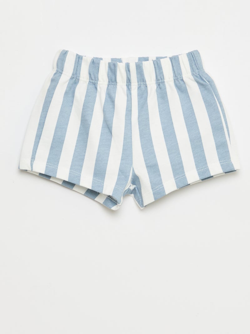 Completo 2 pezzi in cotone T-shirt + short Bianco - Kiabi