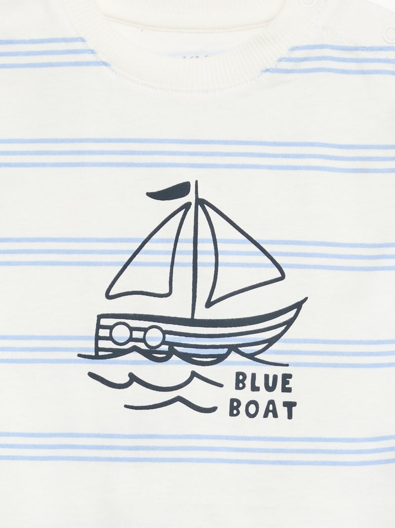 Completo 2 pezzi in cotone T-shirt + short Bianco - Kiabi