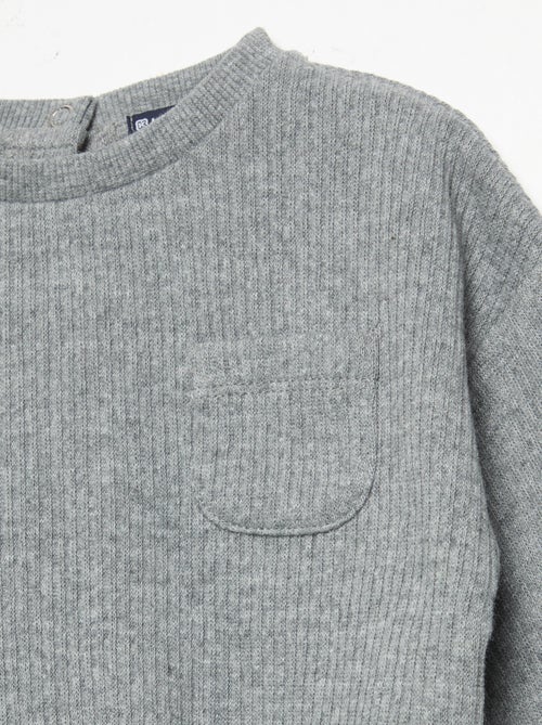 Completo 2 pezzi in maglia a costine - Felpa + pantaloni - Kiabi