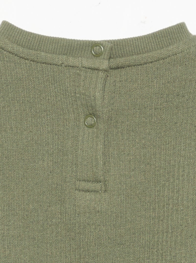Completo 2 pezzi in maglia a costine - Felpa + pantaloni Verde - Kiabi