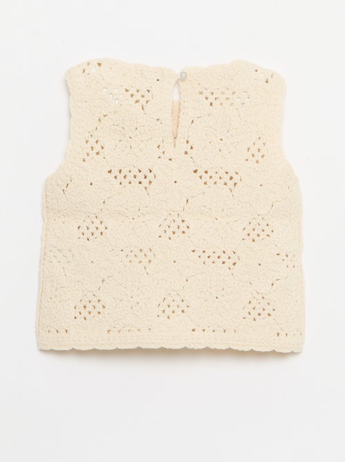 Completo 2 pezzi in maglia all'uncinetto - top + shorts - Kiabi