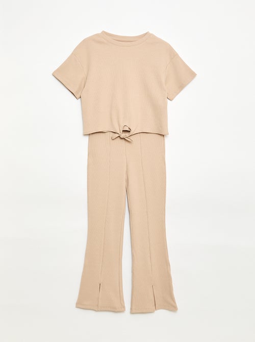 Completo 2 pezzi T-shirt + pantaloni a zampa - Kiabi