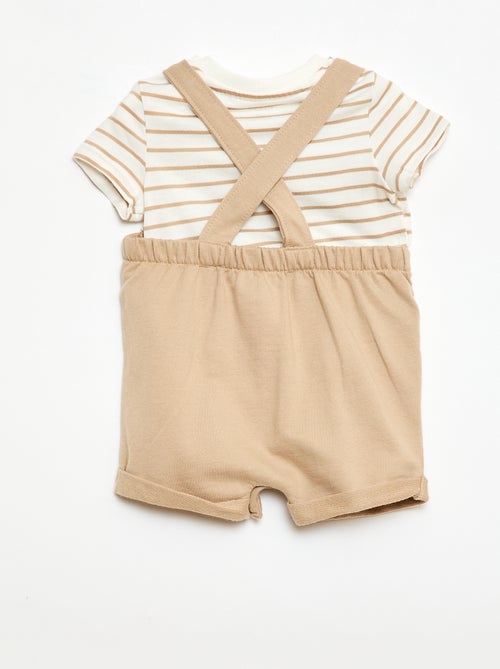 Completo 2 pezzi T-shirt + salopette corta - Kiabi