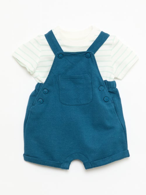 Completo 2 pezzi T-shirt + salopette corta - Kiabi