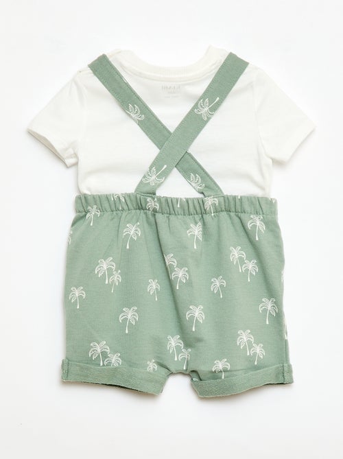 Completo 2 pezzi T-shirt + salopette corta - Kiabi