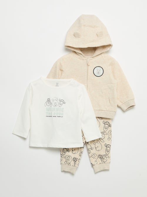 Completo 3 pezzi 'Disney' - Felpa + pantaloni + T-shirt a maniche lunghe - Kiabi Completo 3 pezzi 'Disney' - Felpa + pantaloni + T-shirt a maniche lunghe - Kiabi