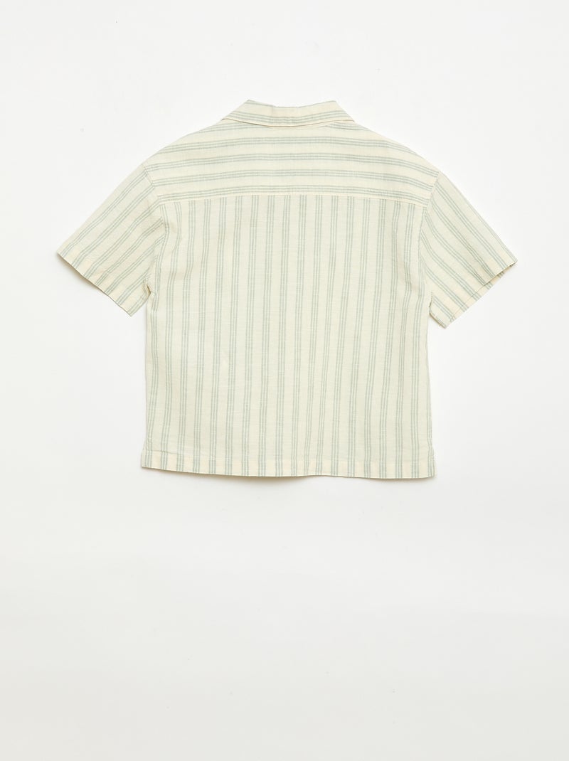 Completo a righe camicia + short Verde - Kiabi