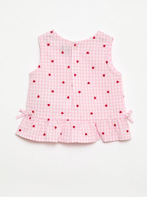 Completo blusa + shorts a quadretti vichy - 2 pezzi - Kiabi