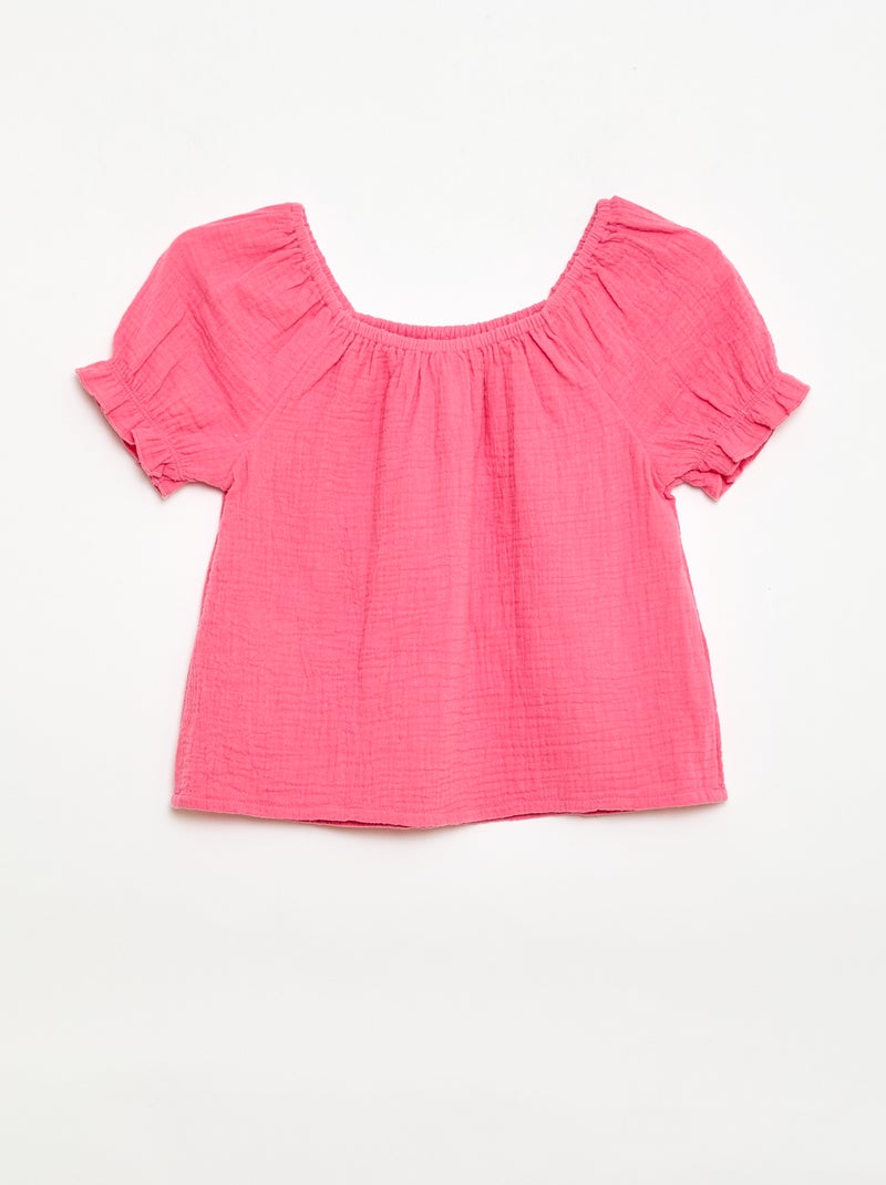 Completo blusa + shorts tinta unita - 2 pezzi Rosa - Kiabi