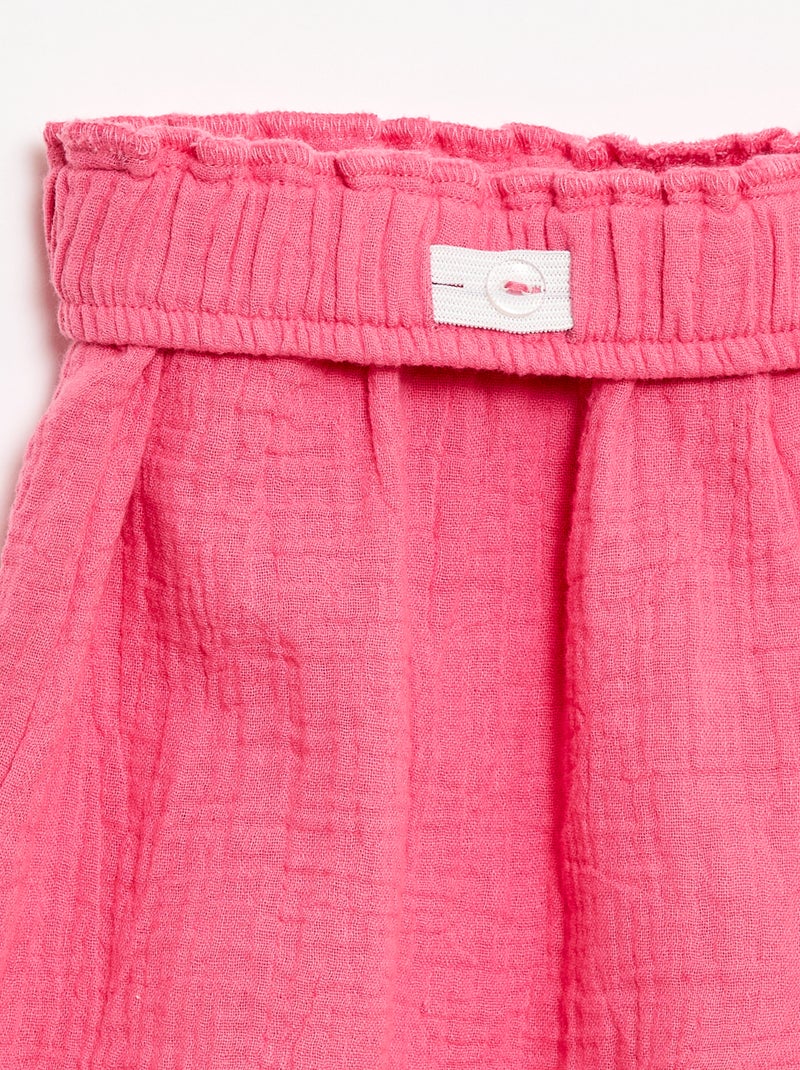 Completo blusa + shorts tinta unita - 2 pezzi Rosa - Kiabi