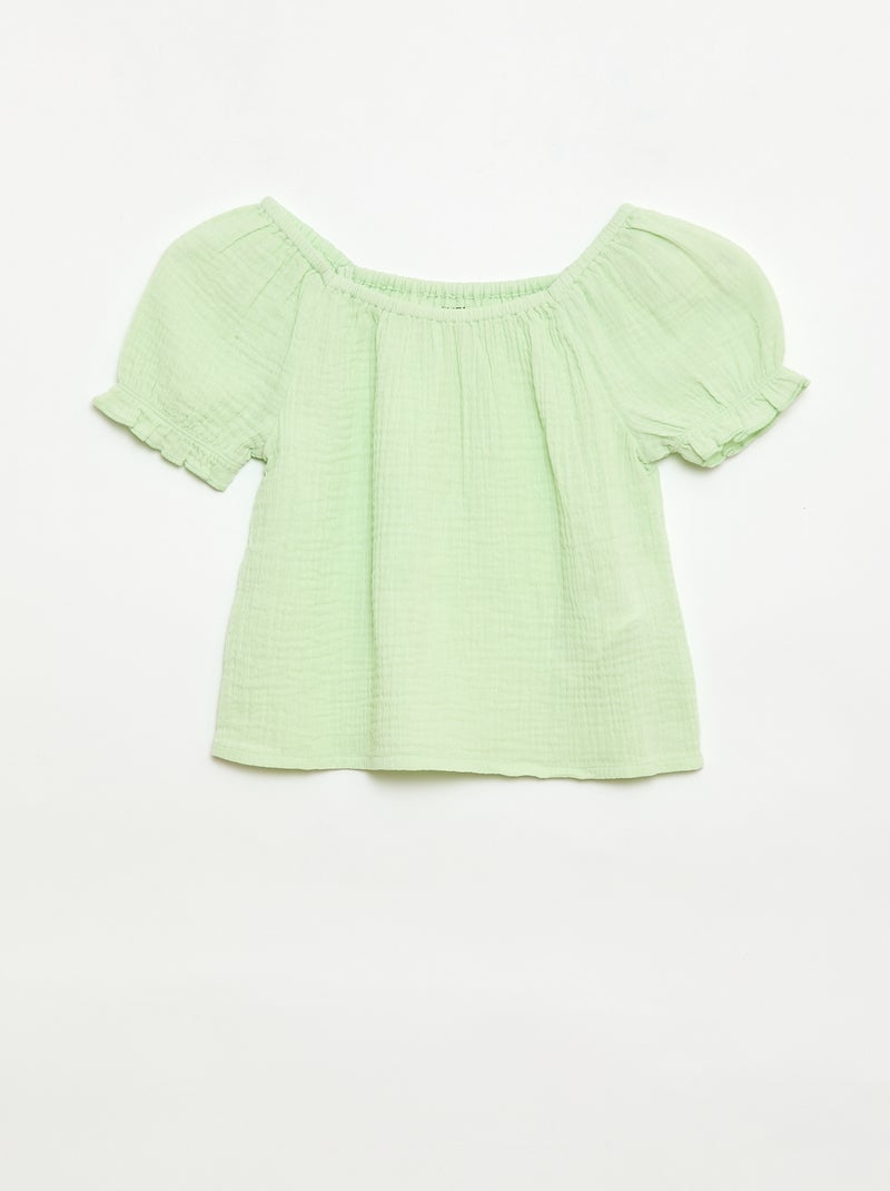 Completo blusa + shorts tinta unita - 2 pezzi Verde - Kiabi