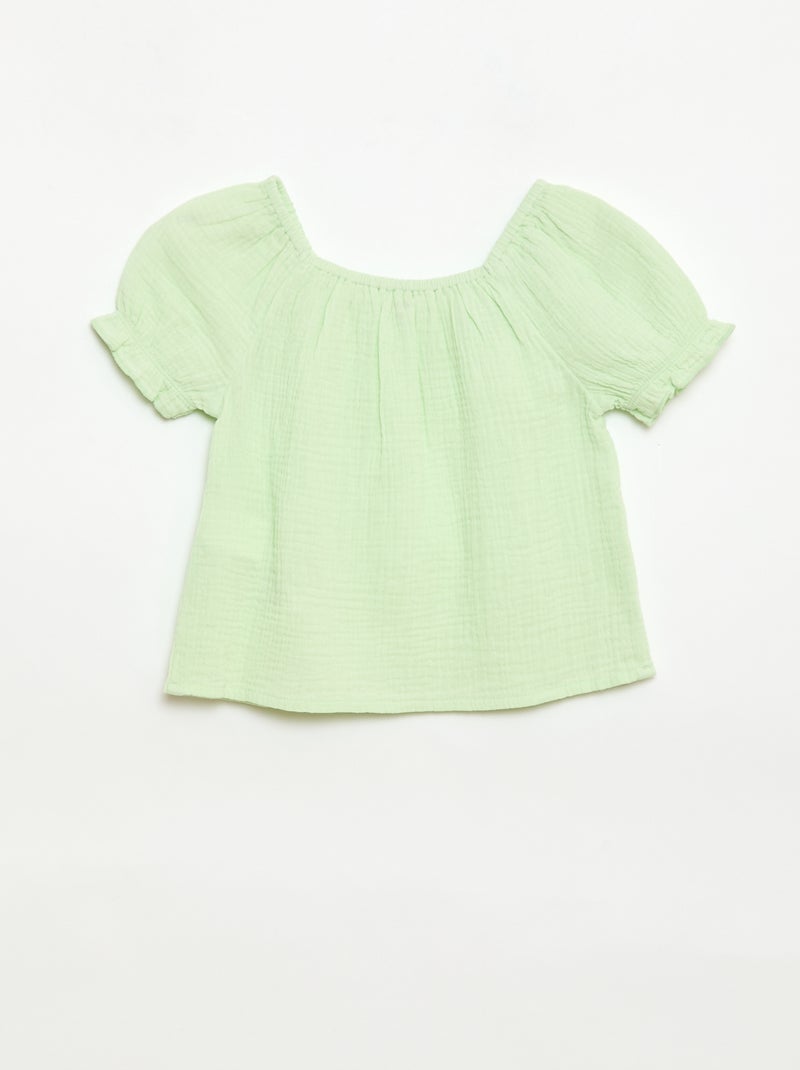 Completo blusa + shorts tinta unita - 2 pezzi Verde - Kiabi
