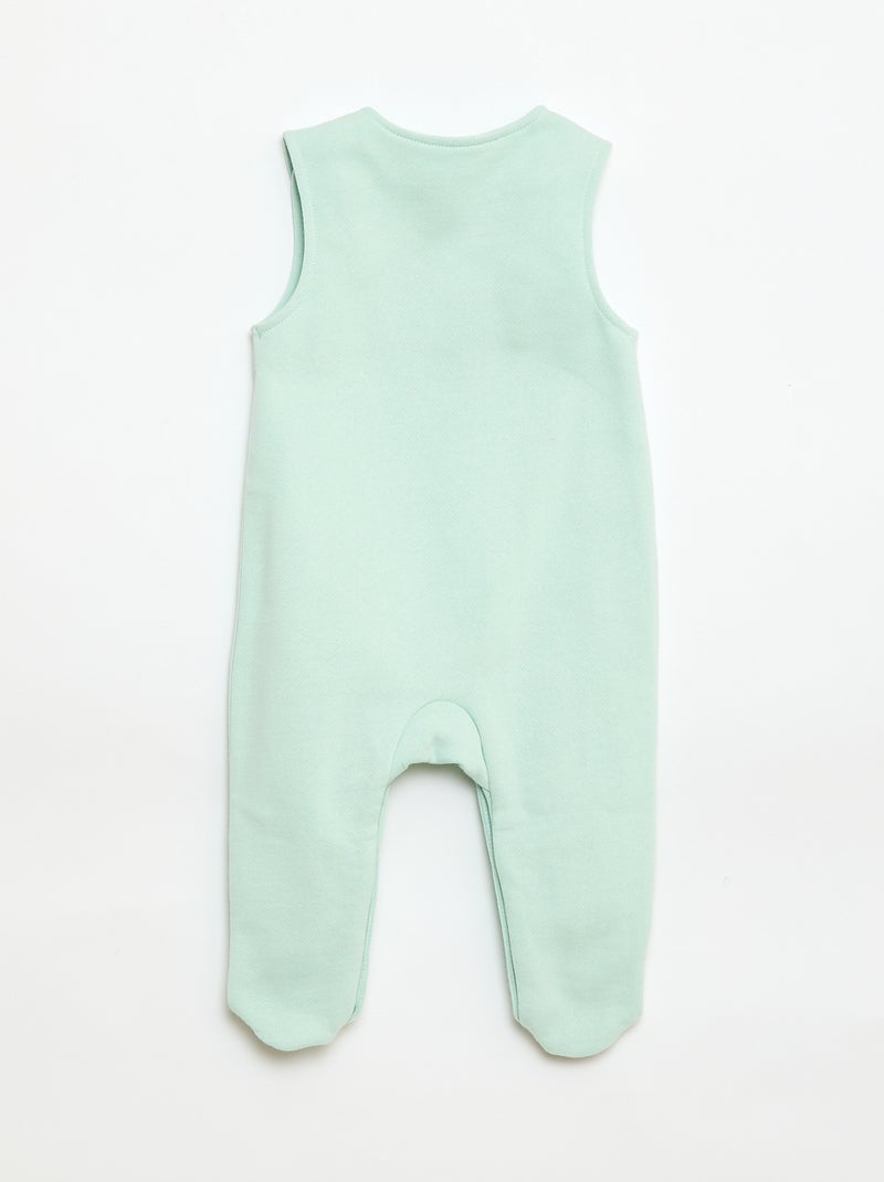 Completo body a maniche lunghe + salopette con piedini Bianco - Kiabi