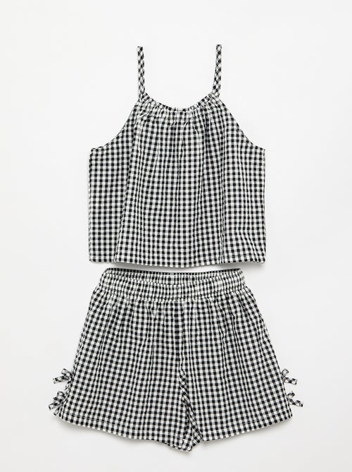 Completo canotta + shorts fantasia Vichy - 2 pezzi - Kiabi