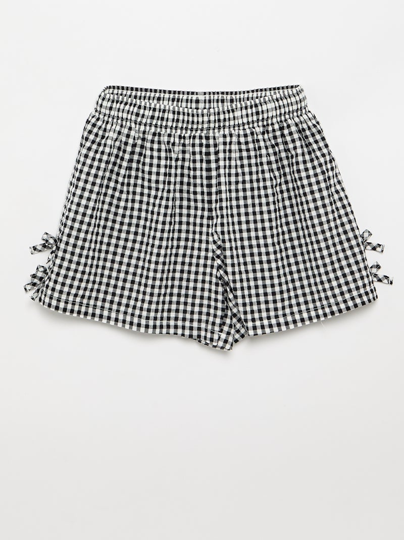Completo canotta + shorts fantasia Vichy - 2 pezzi Nero - Kiabi