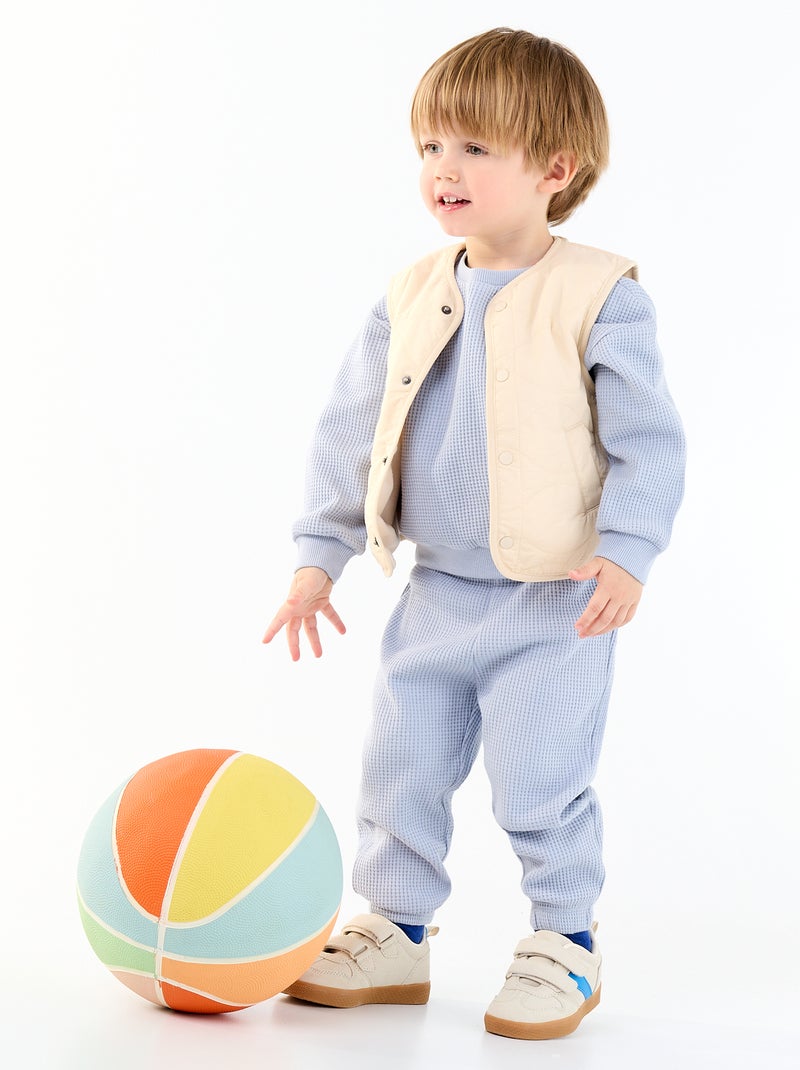 Completo da jogging in tessuto waffle - 2 pezzi Blu - Kiabi