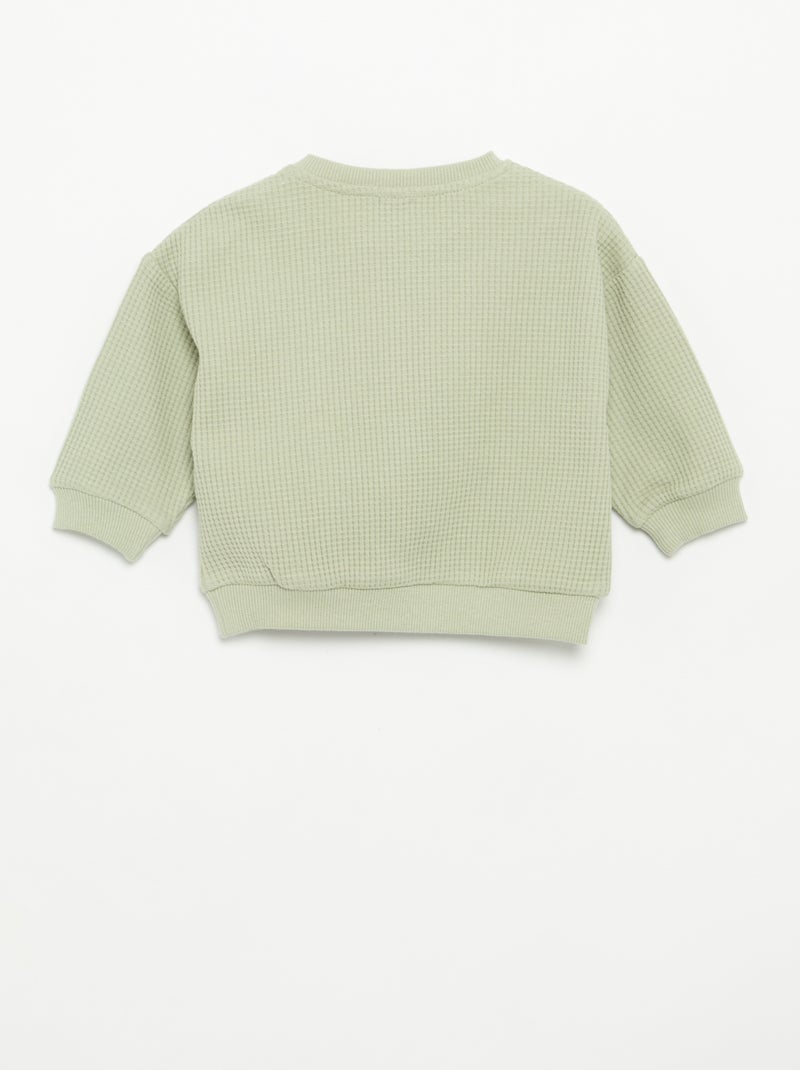 Completo da jogging in tessuto waffle - 2 pezzi Verde - Kiabi