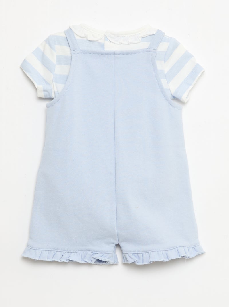 Completo "Disney" 2 pezzi - T-shirt + tutina corta Blu - Kiabi