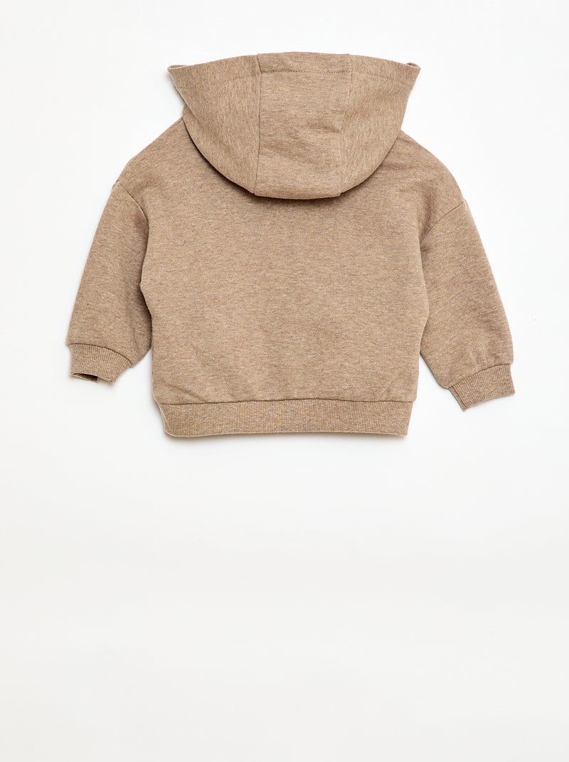 Completo felpa con cappuccio + pantaloni da jogging monocromatico - 2 pezzi Beige - Kiabi