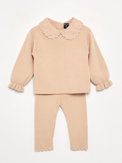 Completo felpa + leggings in maglia compatta - 2 pezzi - Kiabi