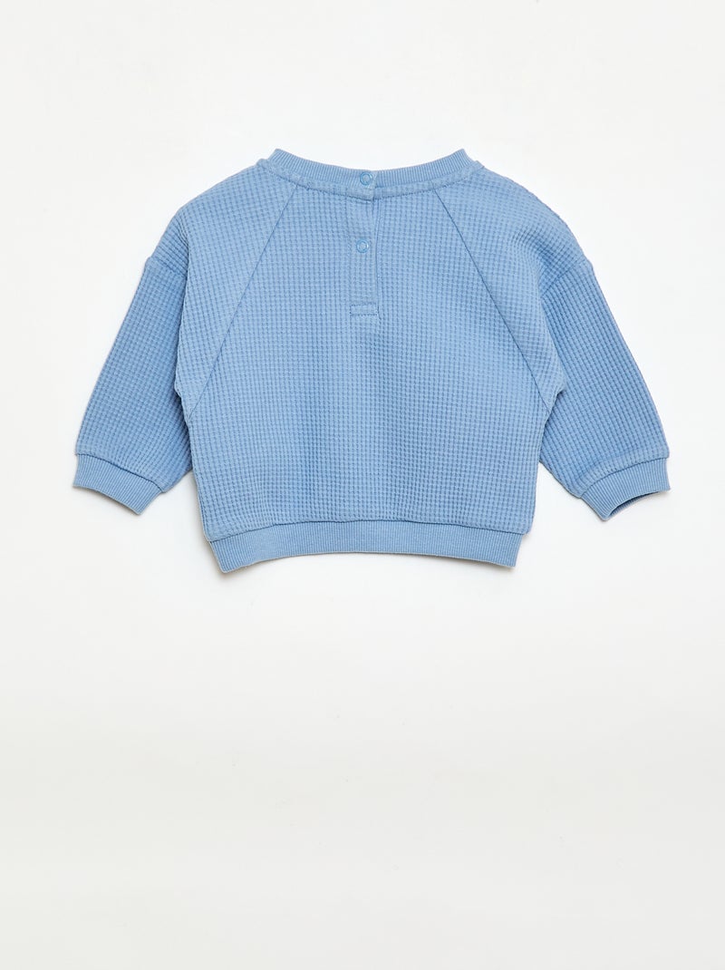 Completo felpa + pantaloni a nido d'ape - 2 pezzi Blu - Kiabi
