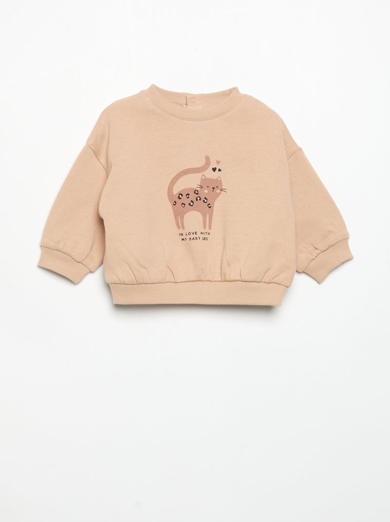 Completo felpa stampata + leggings Beige - Kiabi