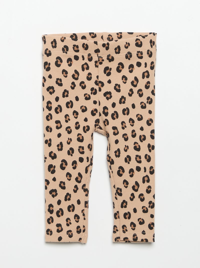 Completo felpa stampata + leggings Beige - Kiabi