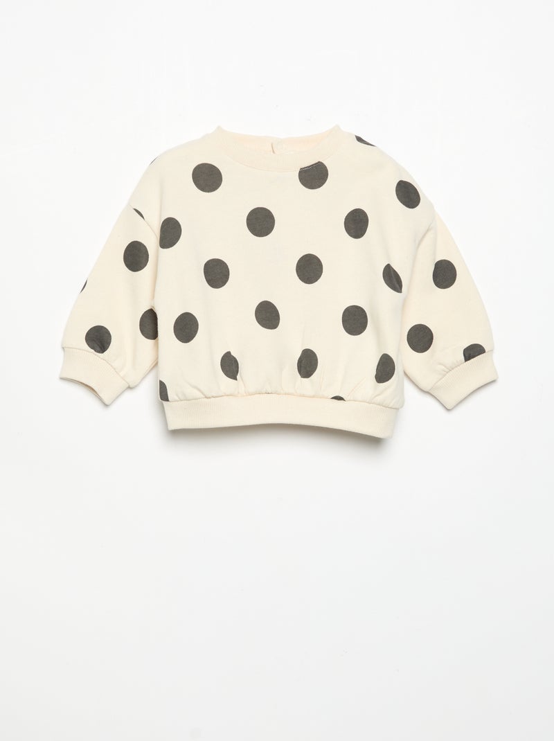 Completo felpa stampata + leggings Bianco - Kiabi