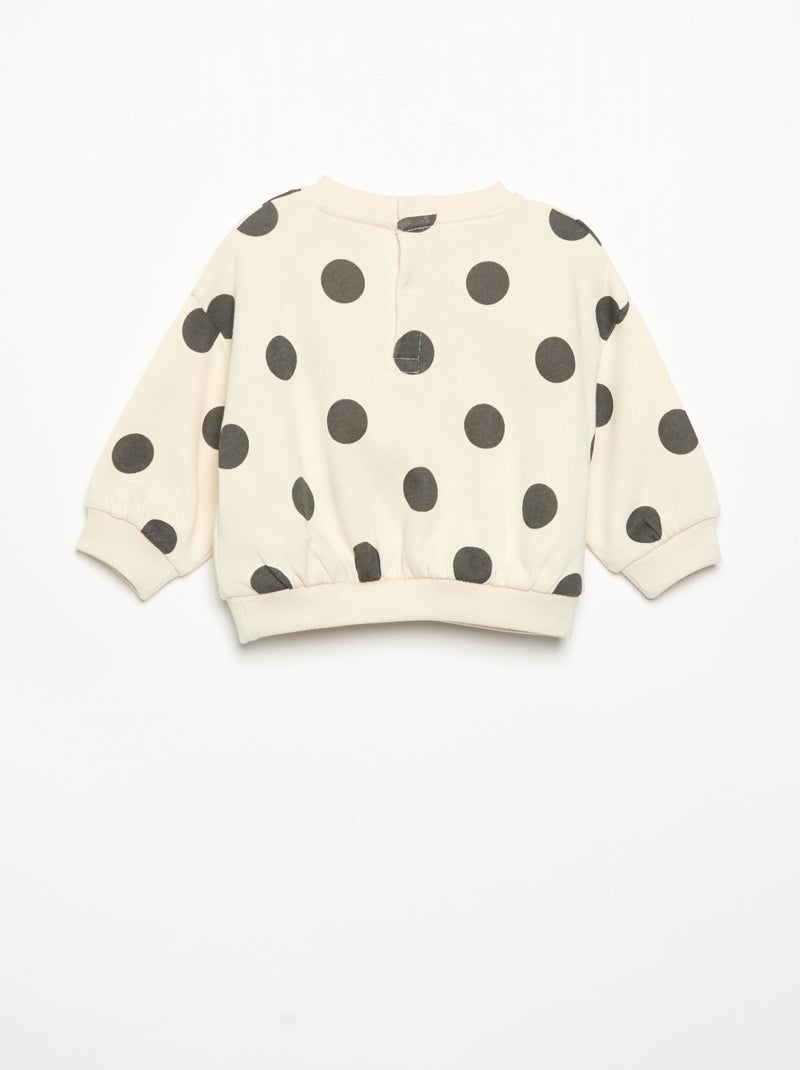 Completo felpa stampata + leggings Bianco - Kiabi