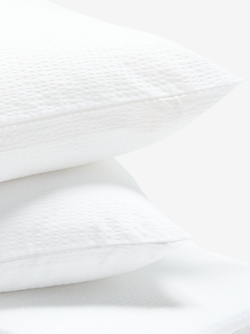 Completo lenzuola 2 persone 240 x 220 cm in seersucker Bianco - Kiabi