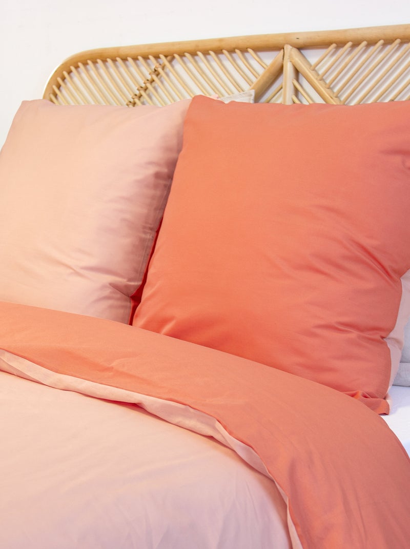 Completo letto + 2 federe in cotone tinta unita 240x220 - 260x240 Arancione - Kiabi