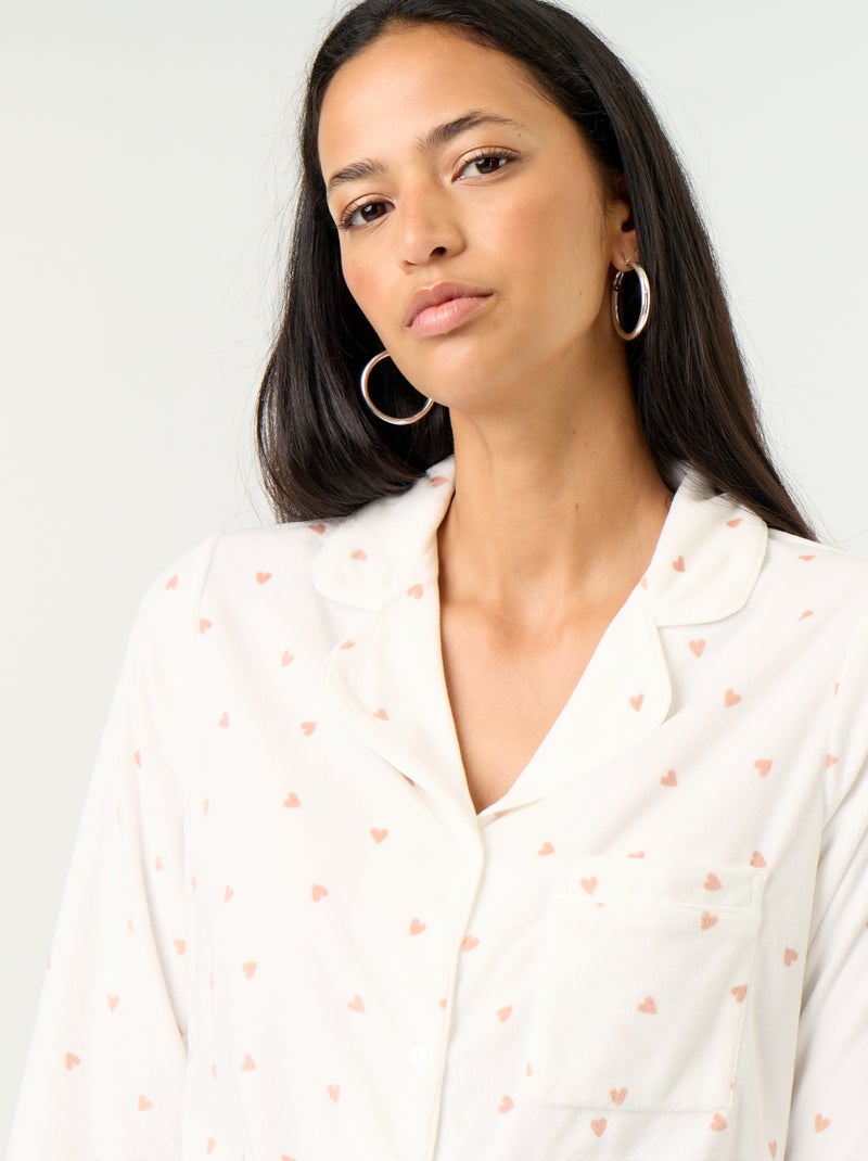 Completo pigiama 2 pezzi - Camicia + pantaloni Bianco - Kiabi