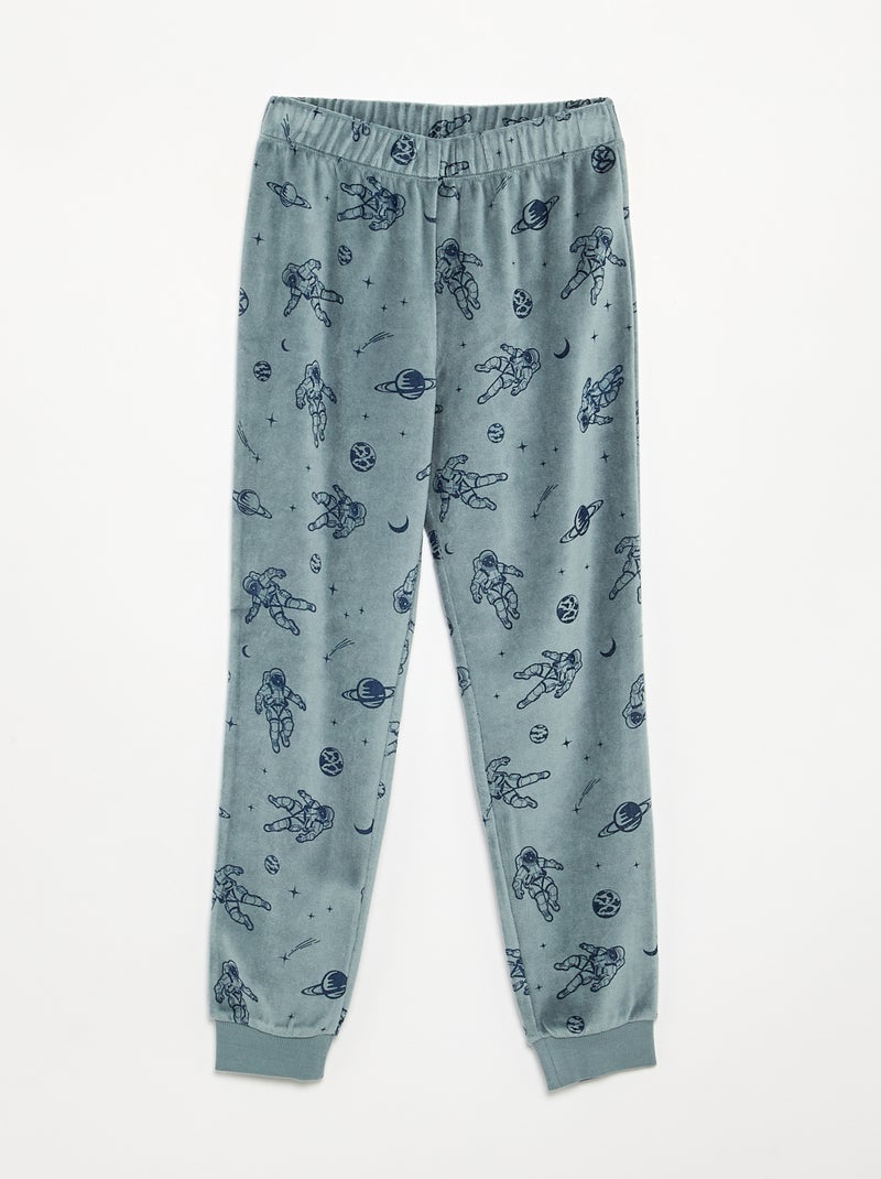 Completo pigiama 2 pezzi - Felpa + pantaloni Blu - Kiabi