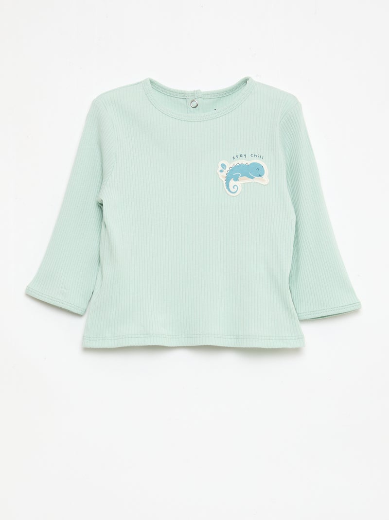 Completo pigiama chill in jersey di cotone Blu - Kiabi